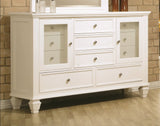 Sandy Beach White Sleigh Storage Bedroom Set - 201309