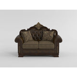Croydon Exposed Wood Feet With Brown Love Seat