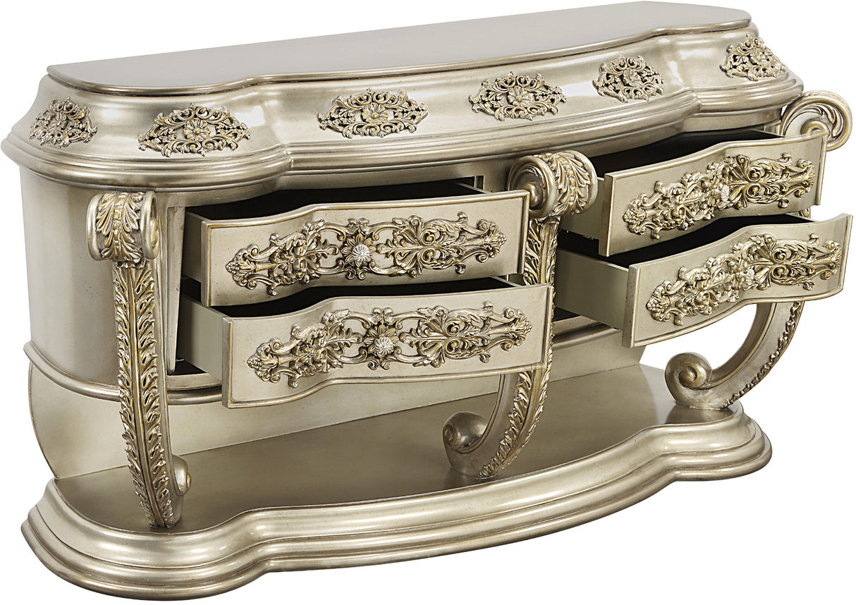 Danae Bedroom Set In Champagne And Gold Finish