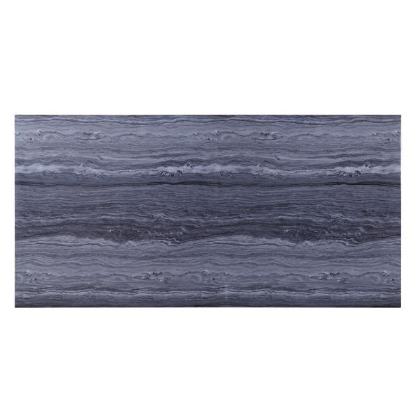 Cambrie Faux Marble Top & Mirrored Silver Finish Dining Table