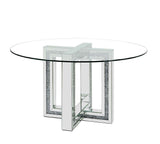 Noralie Mirrored & Faux Diamonds Dining Table