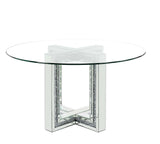 Noralie Mirrored & Faux Diamonds Dining Table