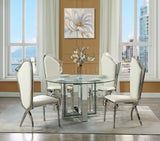 Noralie Mirrored & Faux Diamonds Dining Table