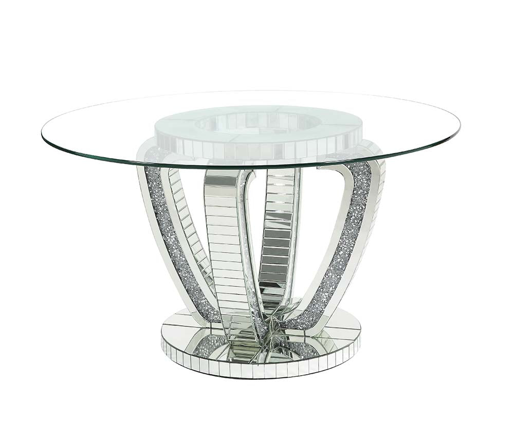 Noralie Mirrored & Faux Diamonds Dining Table