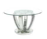 Noralie Mirrored & Faux Diamonds Dining Table
