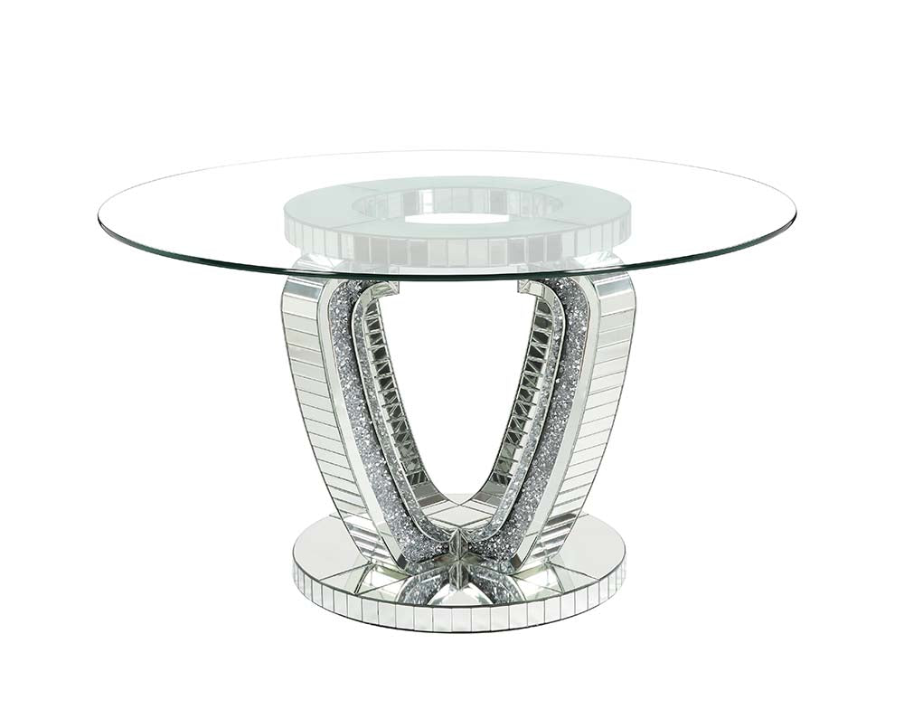 Noralie Mirrored & Faux Diamonds Dining Table