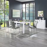Pagan White High Gloss Finish Dining Table
