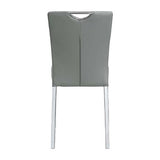 Pagan Gray Synthetic Leather & Chrome Finish Side Chair (Set-2)