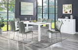 Pagan Gray Synthetic Leather & Chrome Finish Side Chair (Set-2)