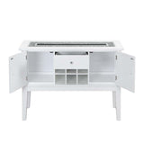 Elizaveta Faux Crystal Diamonds &White High Gloss Finish Server