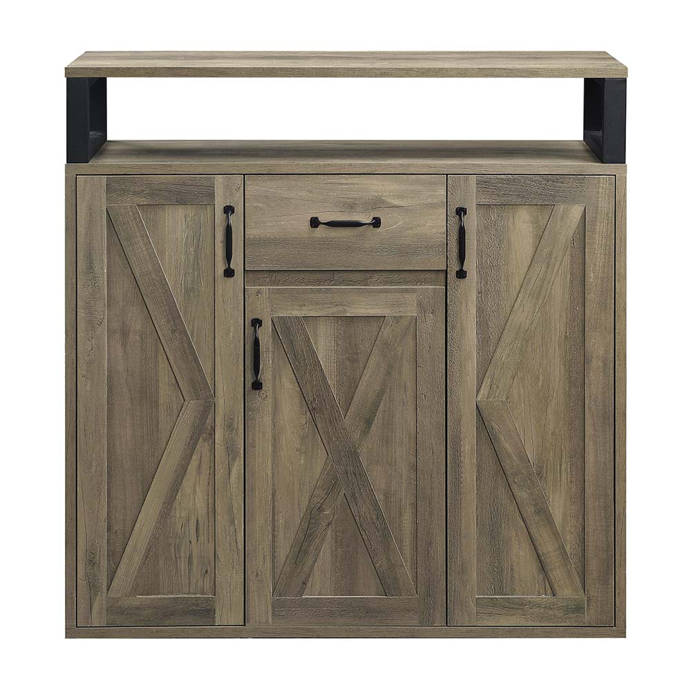 Abiram Rustic Oak Finish Server