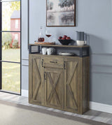 Abiram Rustic Oak Finish Server