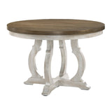 Cillin Walnut & Antique White Finish Dining Table