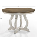 Cillin Walnut & Antique White Finish Dining Table