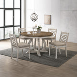 Cillin Walnut & Antique White Finish Dining Table