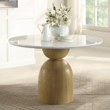 Kala Round Dining Table w/Marble Top