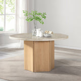 Qwin Round Dining Table W/Marble Top