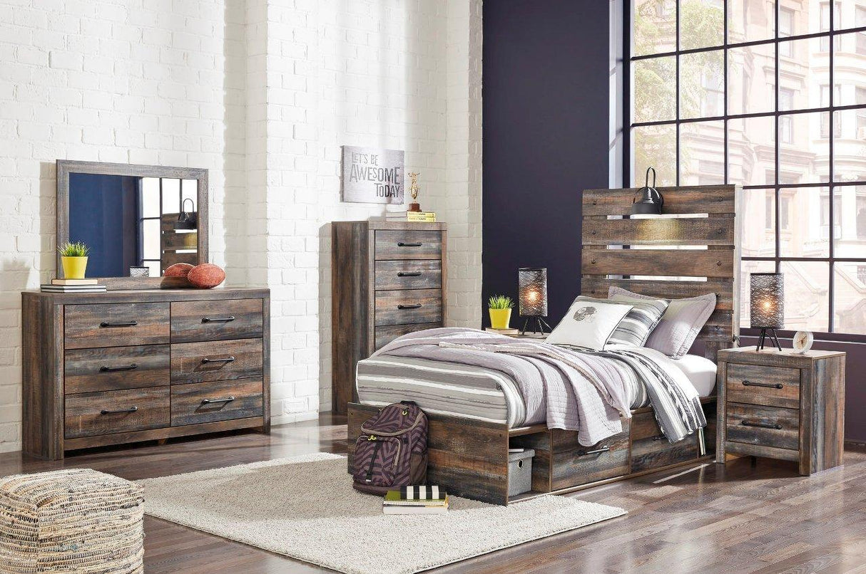 Drystan Multi Youth Panel Bedroom Set With Two Underbed Storage