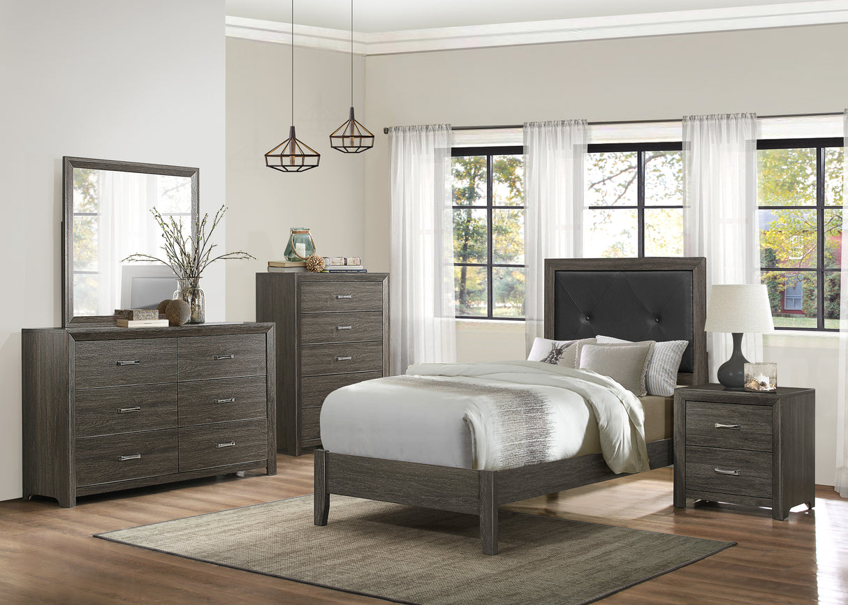 Edina Dark Gray Twin Bed