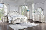Evangeline Silver And Ivory Tufted Upholstered Platform Bedroom Set