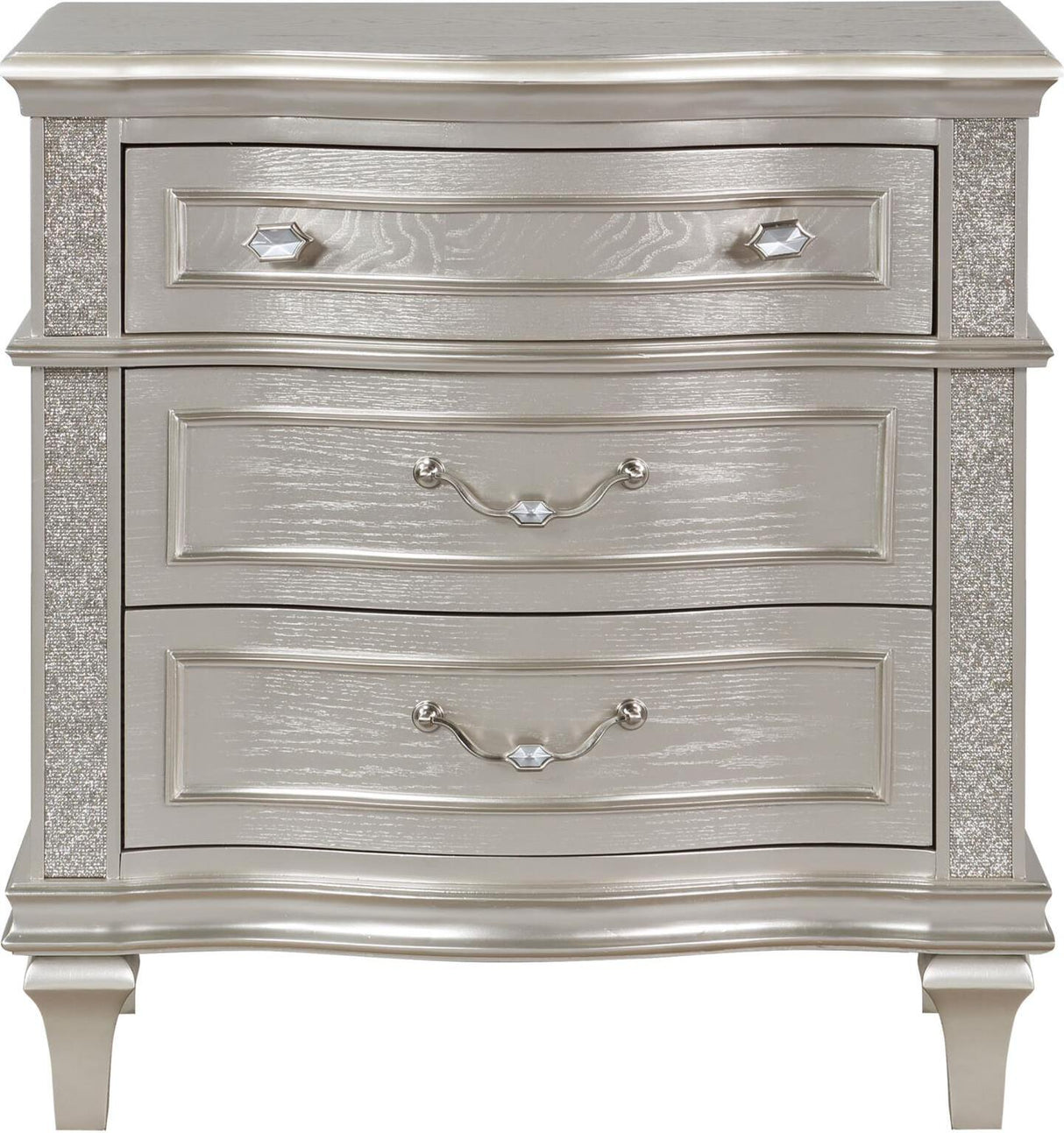 Evangeline Silver And Ivory Tufted Upholstered Platform Bedroom Set