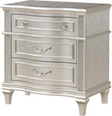 Evangeline Silver And Ivory Tufted Upholstered Platform Bedroom Set