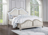 Evangeline Silver And Ivory Tufted Upholstered Platform Bedroom Set