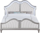 Evangeline Silver And Ivory Tufted Upholstered Platform Bedroom Set