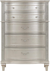 Evangeline Silver And Ivory Tufted Upholstered Platform Bedroom Set