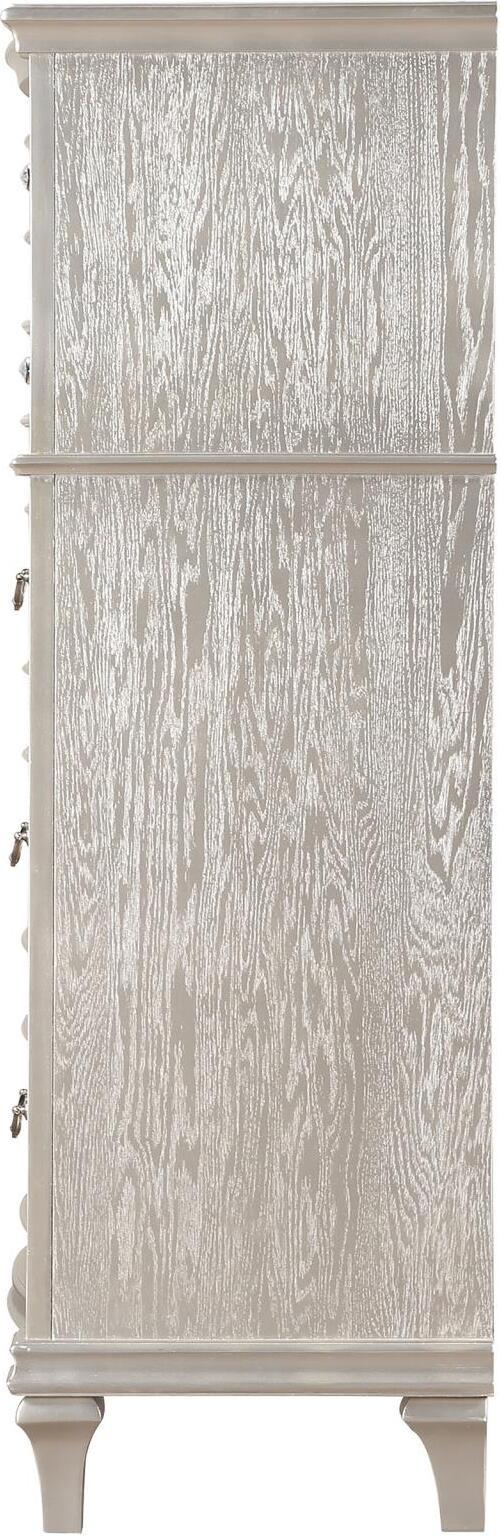 Evangeline Silver And Ivory Tufted Upholstered Platform Bedroom Set