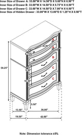 Evangeline Silver And Ivory Tufted Upholstered Platform Bedroom Set