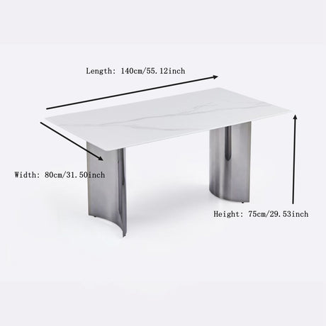 Black Stainless Steel Base Dining table