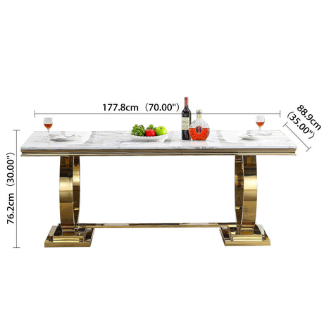High Polished Stainless Steel Frame Dining Table