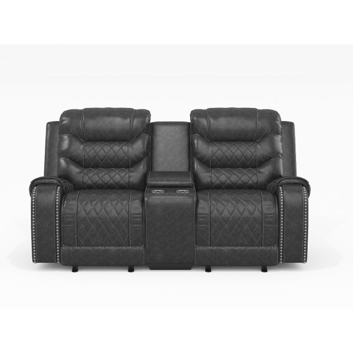 Putnam Brown Reclining Loveseat With Console
