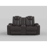 Caelan Dark Brown Power Double Reclining Loveseat