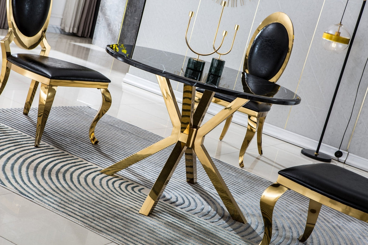 DT205GMB MARBLE DINING TABLE