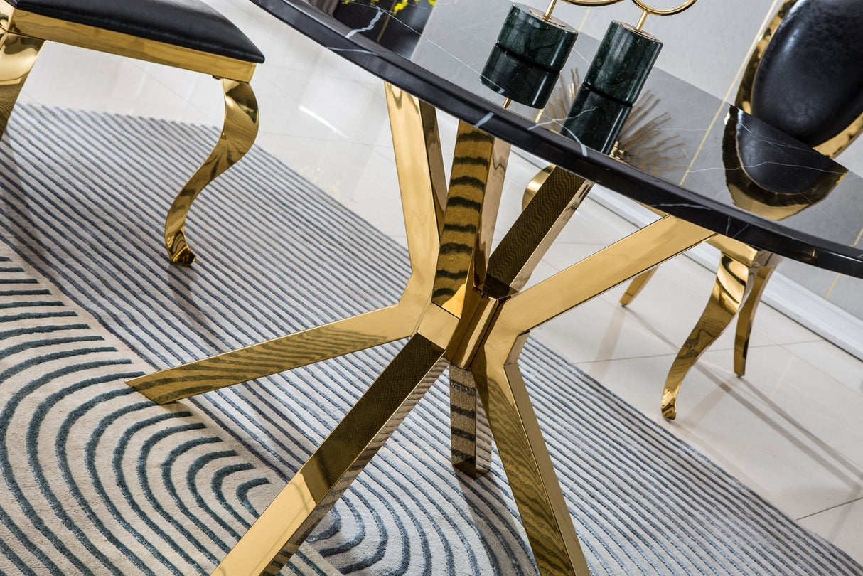 DT205GMB MARBLE DINING TABLE