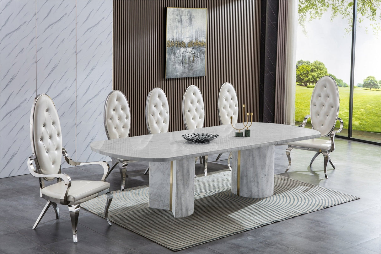 RDT305GMW MARBLE DINING TABLE