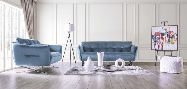 Civellutino Light Blue Loveseat
