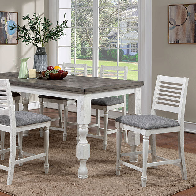 Calabria Antique White/Gray Dining Table