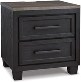 Foyland Black And Brown Panel Storage Bedroom Set