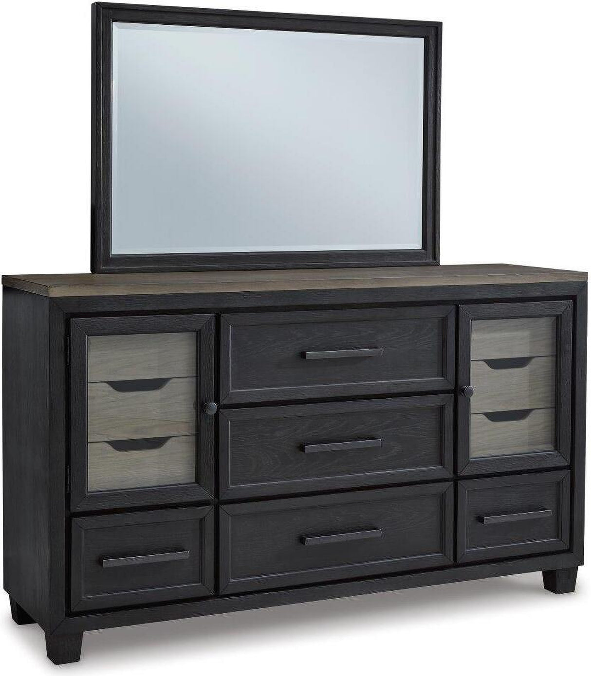 Foyland Black And Brown Panel Storage Bedroom Set