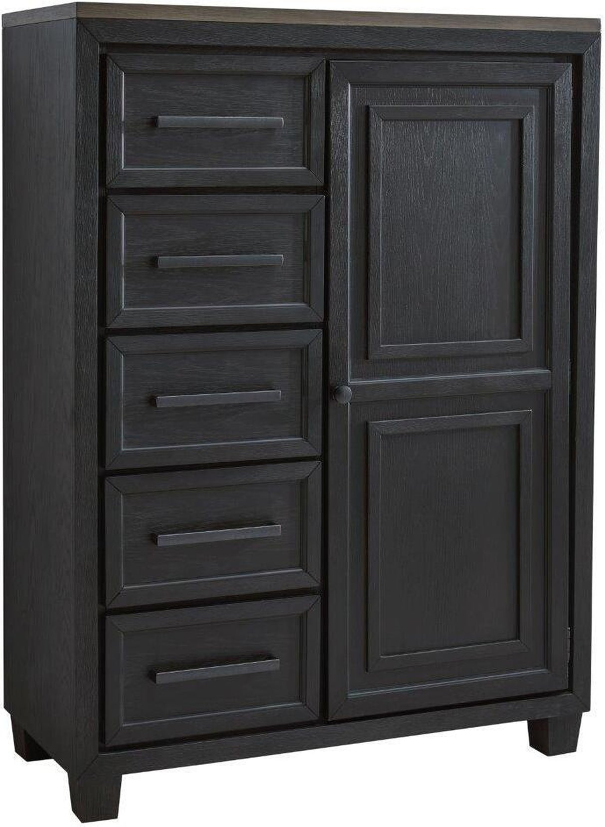 Foyland Black And Brown Panel Storage Bedroom Set