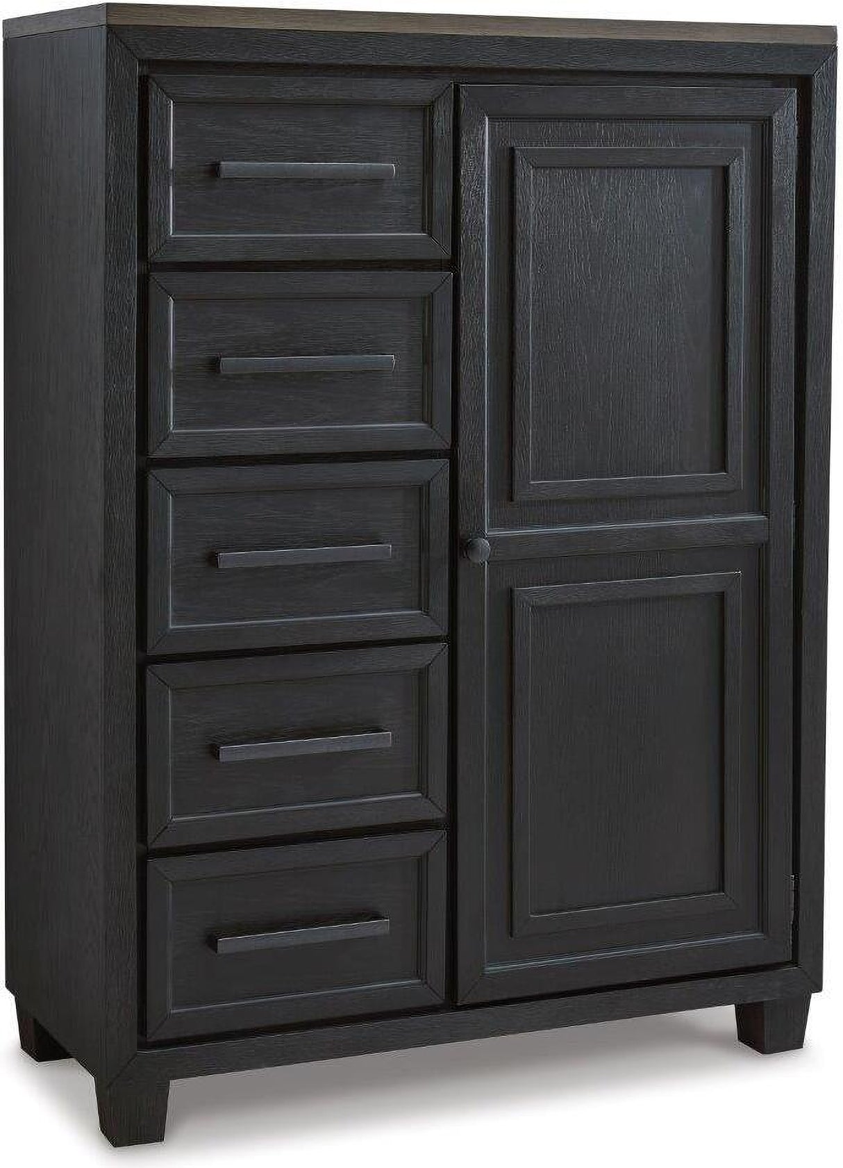 Foyland Black And Brown Panel Storage Bedroom Set