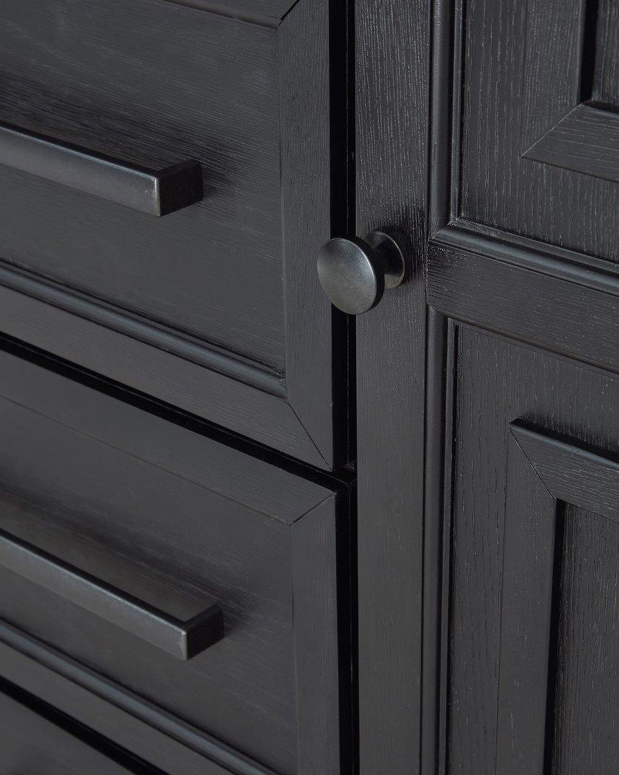 Foyland Black And Brown Panel Storage Bedroom Set