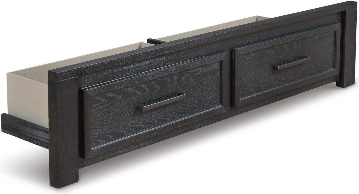 Foyland Black And Brown Panel Storage Bedroom Set