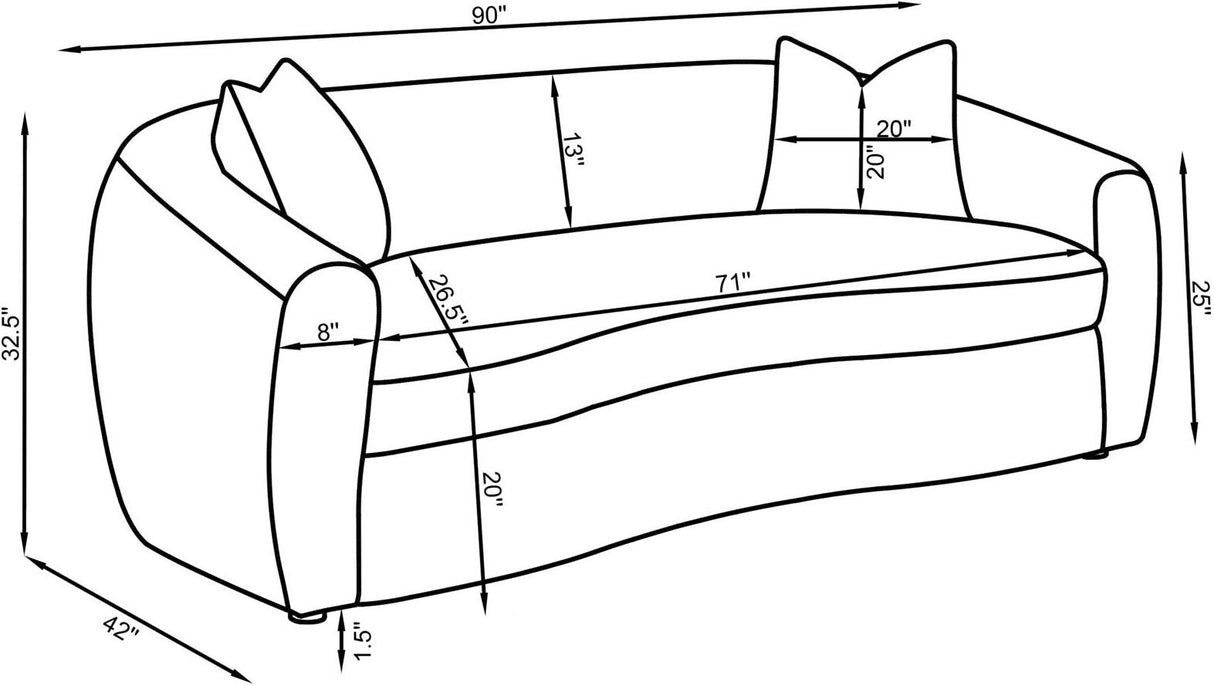 Isabella White Upholstered Living Room Set