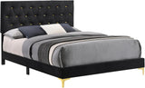 Kendall Black And Gold Tufted Upholstered Panel Bedroom Set
