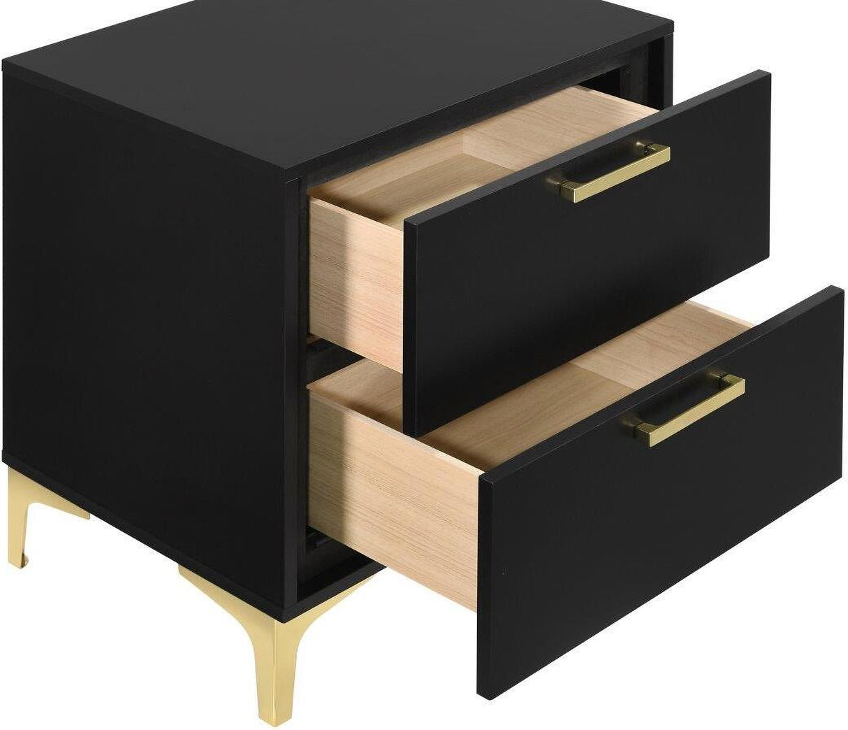 Kendall Black And Gold Tufted Upholstered Panel Bedroom Set