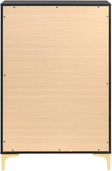 Kendall Black And Gold Tufted Upholstered Panel Bedroom Set